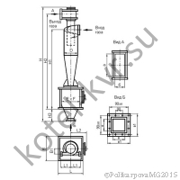Чертеж циклона ЦН-15-1400-1УП